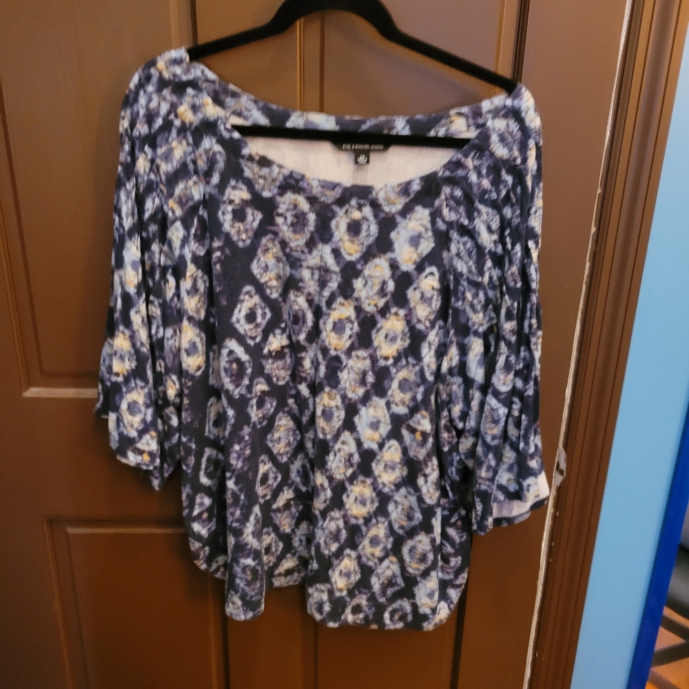 Zac And Rachel Blue, Purple, and Green 2X Top